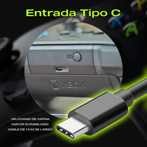Imagen 4 de 7 de Carga Y Juega Compatible Xbox Series S X Recargable