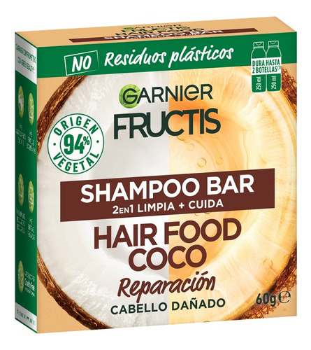 Garnier Fructis Shampoo En Barra Coco 60 Gr Hair Food