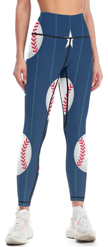 Leggings Encaje Beisbol Para Mujer Cintura Alta Pantalon