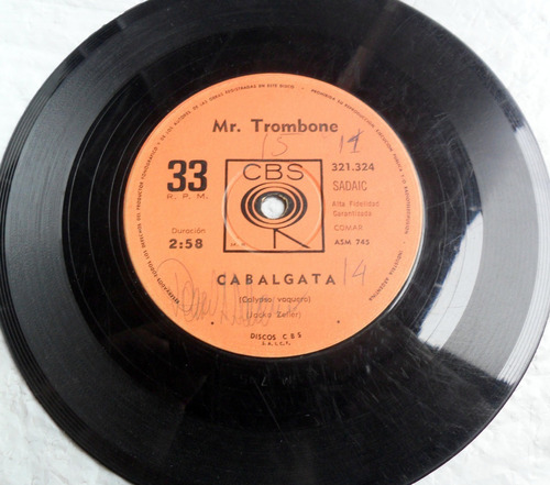 Mr. Trombone - Cabalgata / Oh Sylvia * Latin Jazz Simple Vg+