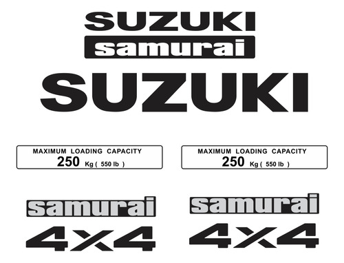 Adesivo Suzuki Samurai 4x4 Branco Kit Completo Smraib Fgc