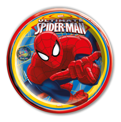 24 Platos Pasteleros Spider Man Araña Fiesta Carton Cumple