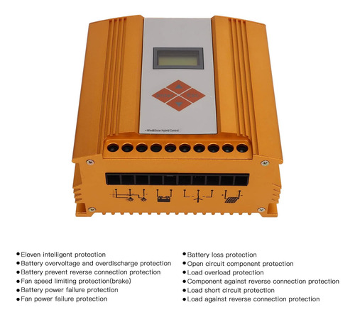 Controlador De Carga Híbrido Solar E Eólico De 500 W