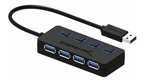 Buje Usb 3.0 Sabrent De 4 Puertos Con Interruptores De