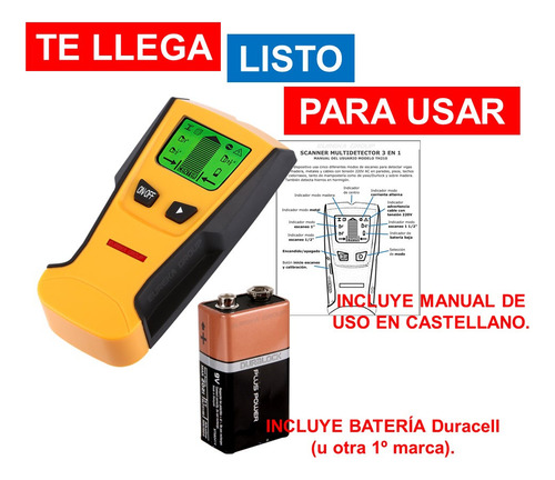 Escáner De Pared Detector Caños Metal Cable Madera Durlock