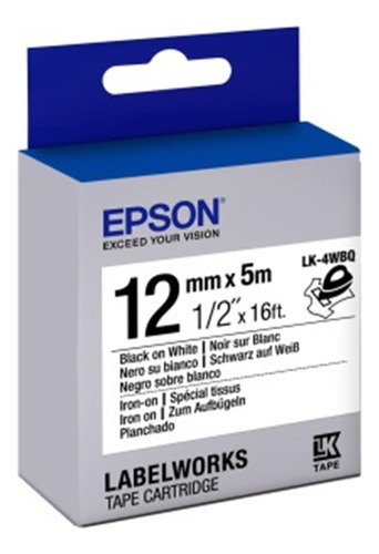 Cinta Epson Labelworks Lk-4wbq Negro Sobre Blanco 12mm X /vc