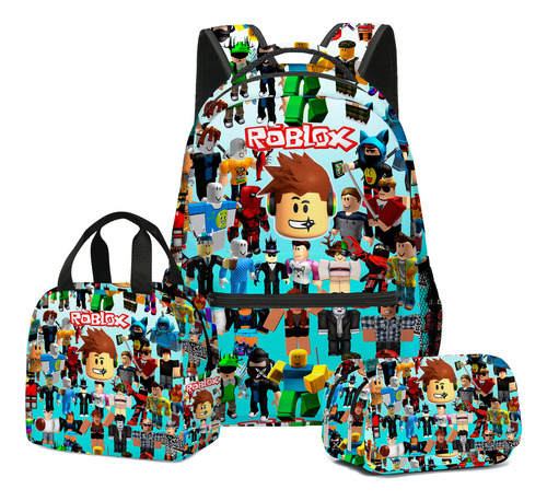 Roblox Mochila Escolar Caja De Almuerzo Estuche For Bolígraf