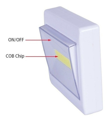 Imagen 4 de 10 de 2 Luces Para Placard A Pilas Tipo Tecla Con Iman Ax611