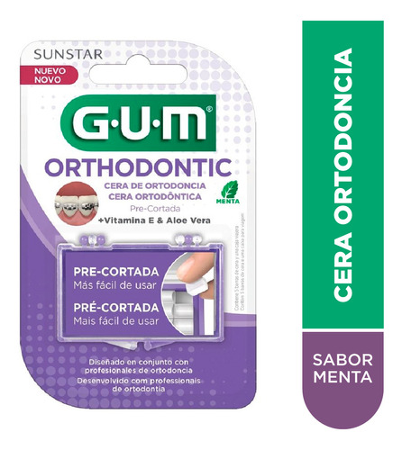 Gum Ortho Wax Cera Para Ortodoncia Incolora Sabor Menta