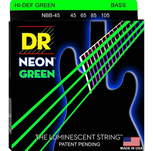 Cuerdas Bajo Eléctrico Med 45/105 Neon Green Dr Ngb-45