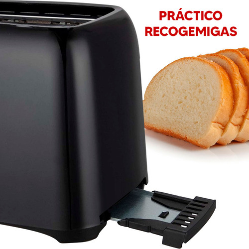 Imagen 3 de 7 de Tostadora Doble Ranura Xion para 4 Panes XI-TO204-CU 1200w con recogemigas