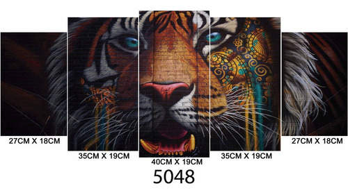 Cuadro Escalonado  Tigre Mural 5048