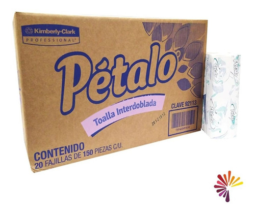 Toallas Interdobladas Pétalo C/20 Paquetes De 150 Piezas Cs