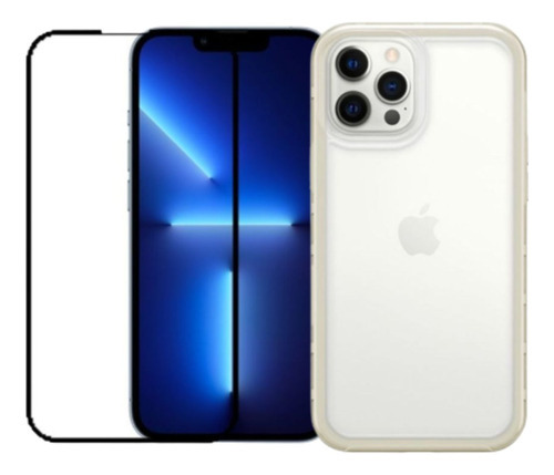 Capinha Para iPhone Anti-impacto + Película De Vidro 3d Cor 12S Pro Max E 13 Pro Max Cor Rosa