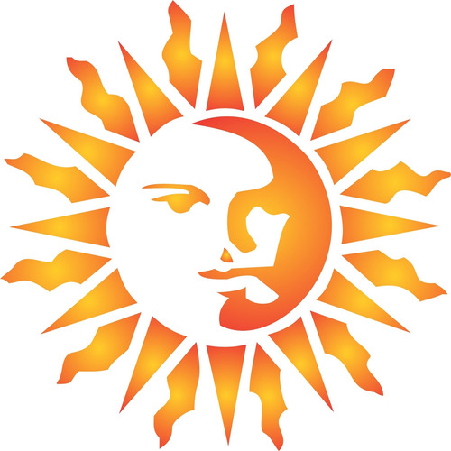 Sun Stencil, 10 X 10 Pulgadas (l) - Celestial Sun Face ...