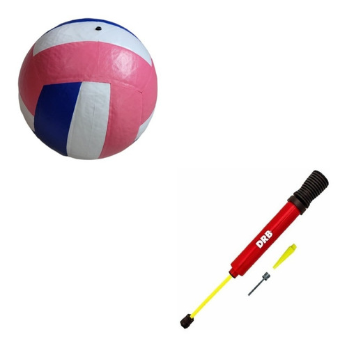 Combo Pelota Cuero Beach Volley Voley + Inflador Dribbling