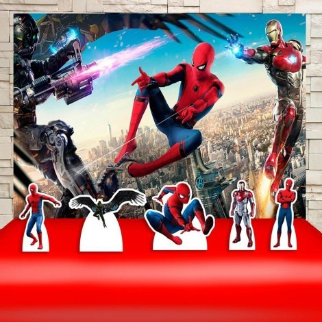 Kit Painel+displays Festa Infantil Homem Aranha , Cenários