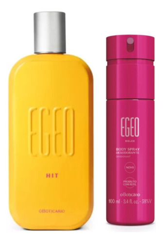 Combo Egeo Hit Colônia 90ml + Body Spray 100ml