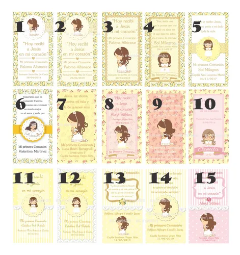 30 Estampitas Personalizadas Comunión/bautismo + Invit Wsp