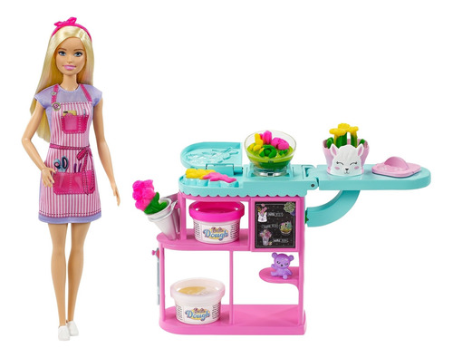 Muñeca Barbie Careers Set De Juego Tienda De Flores