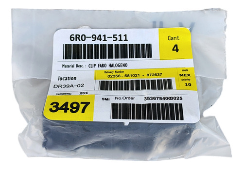 Kit 4 Grapas Clip Soporte Faro Volkswagen Vento 2014-2022