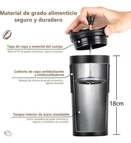 Taza French Press, Botella De Café Termo Con