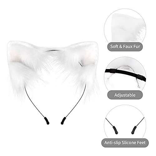 Orejas De Zorro Y Cola De Pelo Falso Accesorios De Disf...