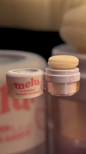 Polvo Iluminador Powder Shimmer Esponja Espejo Melu Rubyrose