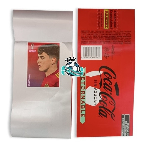 Estampa Gavi Coca Cola C6 Con Etiqueta Qatar 2022 Panini