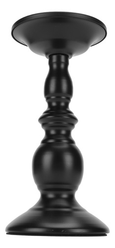 Portavelas Pillar, De Metal Negro, Color Óxido Pulido