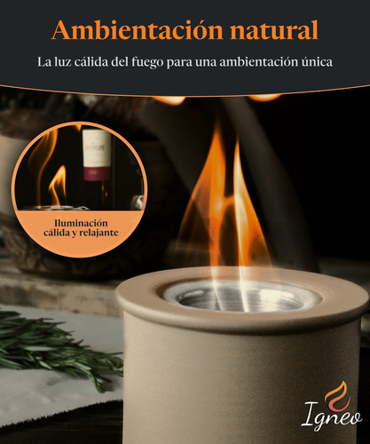 Fogonero De Mesa Bioetanol Portatil Redondo Decorativo Hogar