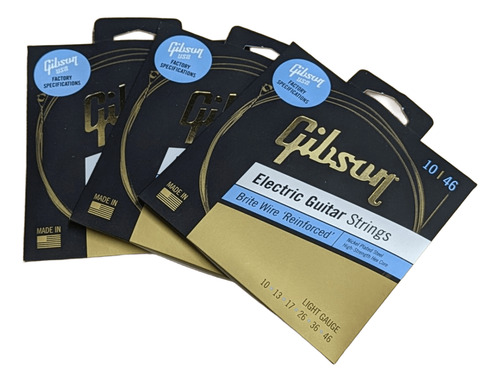 3 Encordados Gibson Guitarra Eléctrica Bwr Calibre 10/46