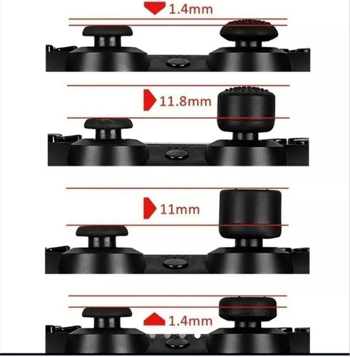 Kit 8 Protetor Extensor Grip Compativel Com Ps4 Ps5 Xbox One