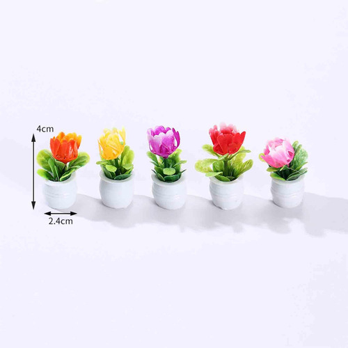 5x Mini Maceta Casa De Muñecas Planta Bonsái En Miniatura