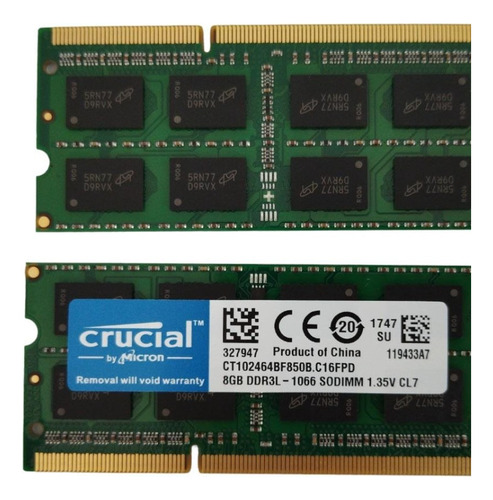 Memoria Ram Crucial Ddr3l 8gb / 1066mhz