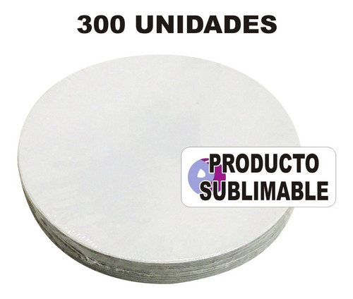 300 Posavasos De Cartón Blanco Para Sublimar 9cm Diámetro