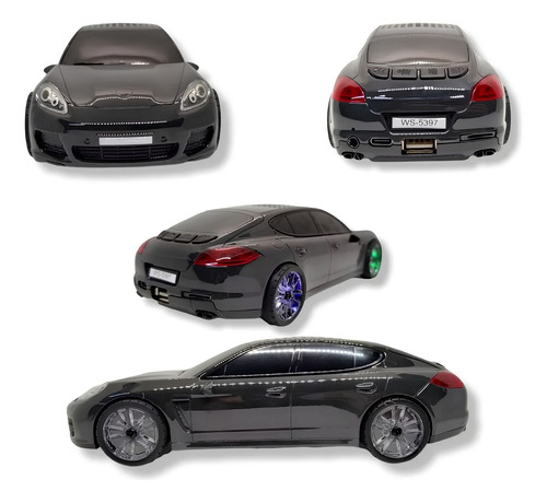 Caixinha De Som Bluetooth Panamera Com Luzes Led Rgb Caixa De Som Em Formato De Carro Caixa De Som Alta Caixinha Portátil Caixa De Som Compacta Caixa De Som Carro Caixinha De Som Bluetooth Alta Luzes