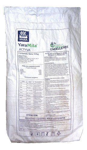 Yaramila Actyva Para Pasto Importado Saco Formula 21 -7 -14