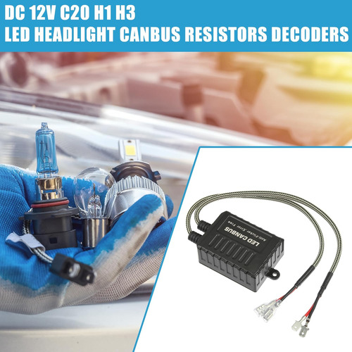 Decodificador Led Para Faros Canbus C20 H1 H3 - Plástico Neg