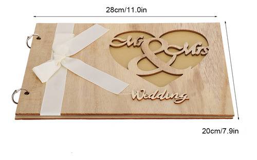 Libro De Visitas De Madera Para Bodas, Álbum Y Cuaderno