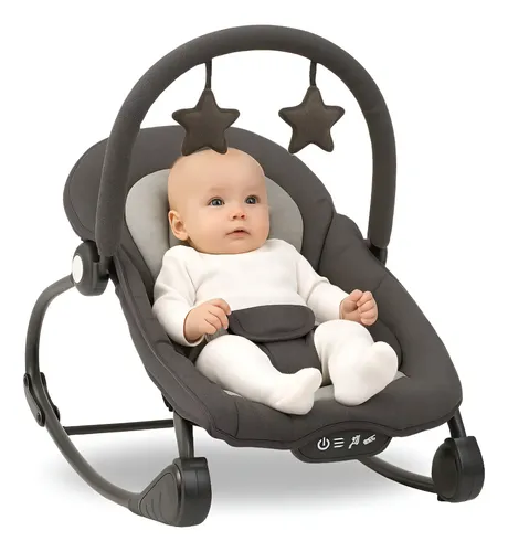 Silla Mecedora Mega Baby 27267 18 Kg Vibración Y Música Color Gris