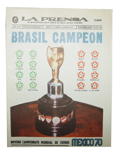 1 Periódico Mini La Prensa Mundial México 1970