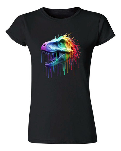 Playera Mujer Dinosaurio Psicodélico 000029n