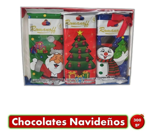 Estuche Regalo Chocolates Rellenos Romanoff Navidad X3 Uds
