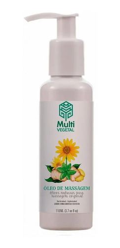 Óleo De Massagem Natural Gengibre E Arnica Multi Vegetal