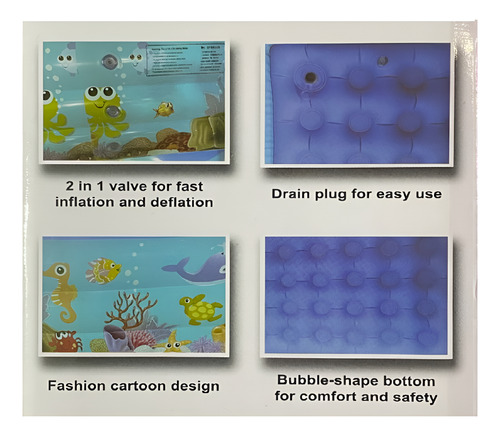 Piscina Inflable Rectangular Para Niños Verano 120x90x36cm