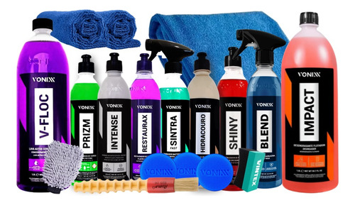 Kit Para Lavar Moto Shampoo Cera Luva Toalha Vonixx