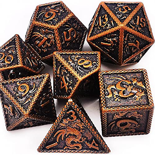 Haomeja Metal Dragon Set Dice Dnd 7 Dados De Rol D&d Dados S