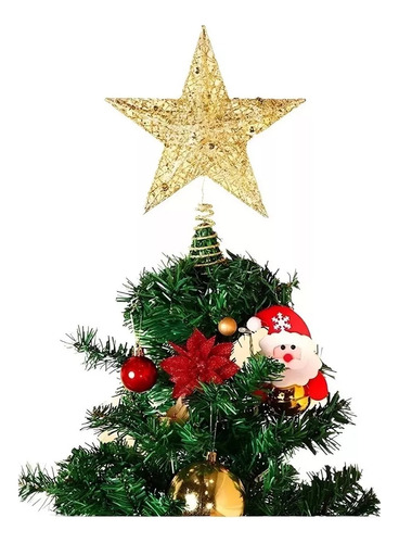 Estrella Arbol De Navidad Dorada Decoración