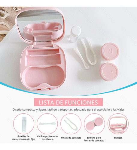 3pzs Estuche Para Lentes De Contacto Pinzas Espejo Kit Viaje